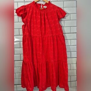 Crown & Ivy Red Flutter Sleeve Sundress